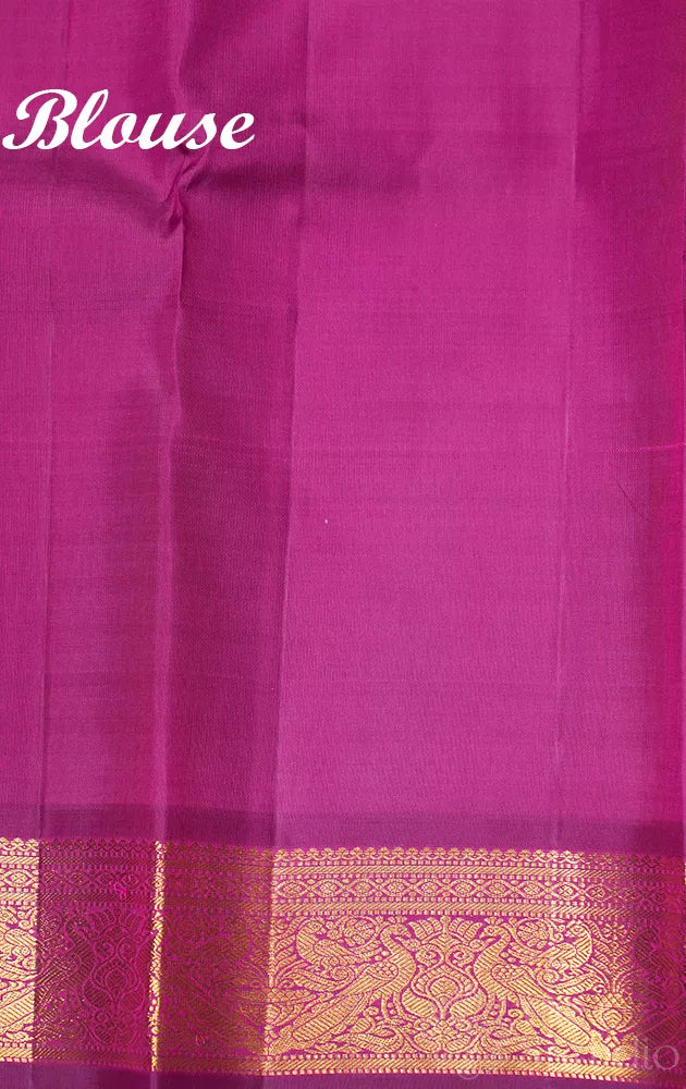Onion pink kanchipuram silk saree with purple small border