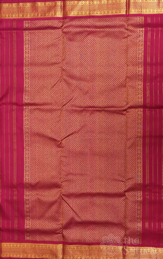 Light violet madisar 10 yards kanjivaram silk saree with korvai maroon border