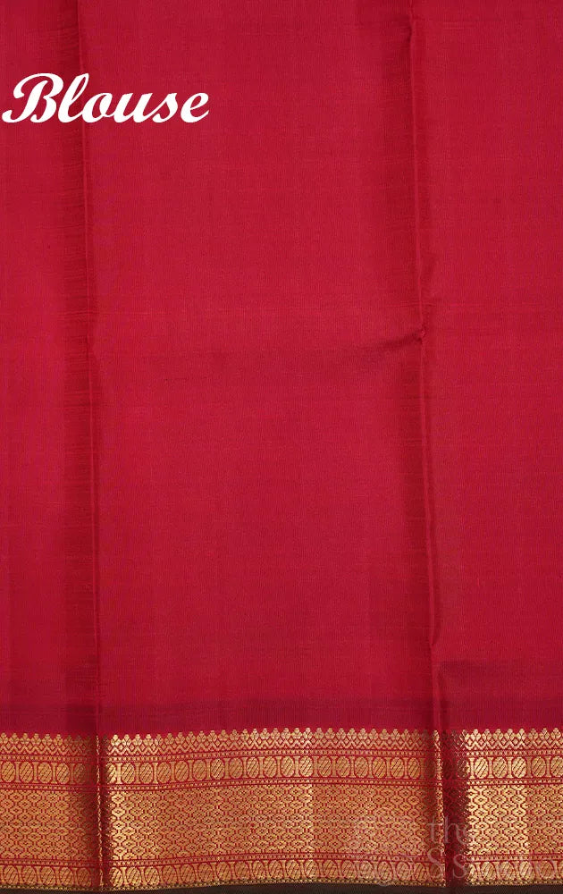 MS blue Kanchipuram silk saree with zari checks