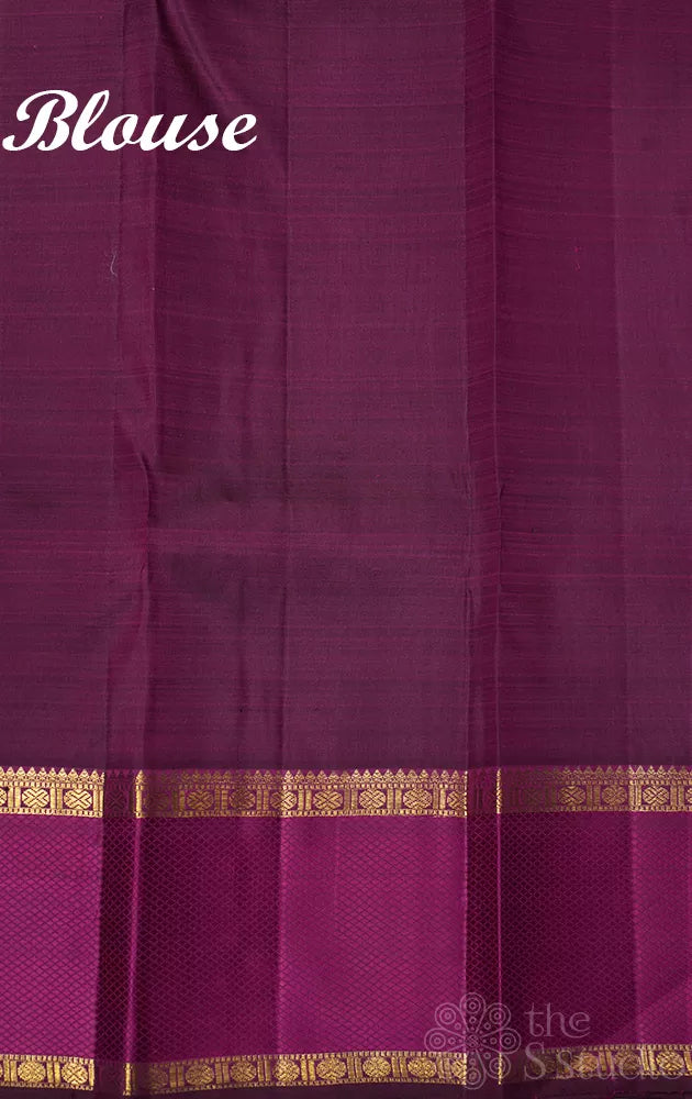 Purple kanchi pattu saree with magenta border