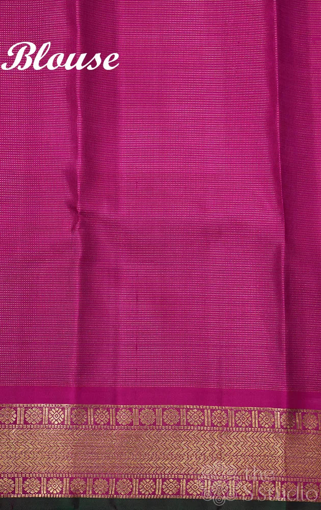 Purple vairaoosi kanchipuram silk saree with magenta border