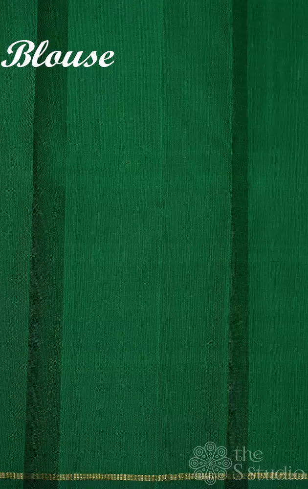 Rani pink kanjivaram silk saree with corner adai woven buttas