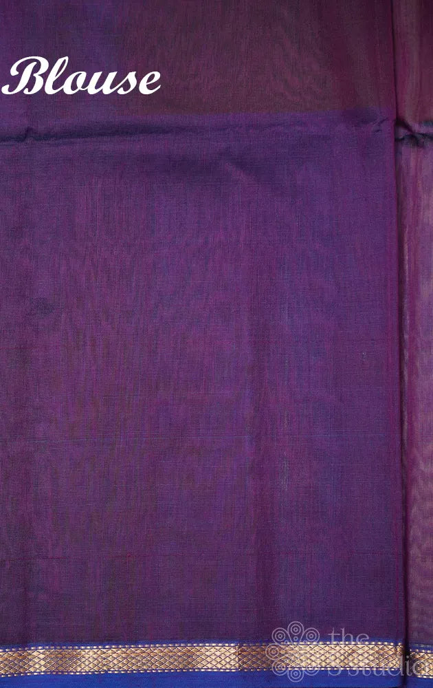 Violet maheshwari silk cotton saree with diamond motifs