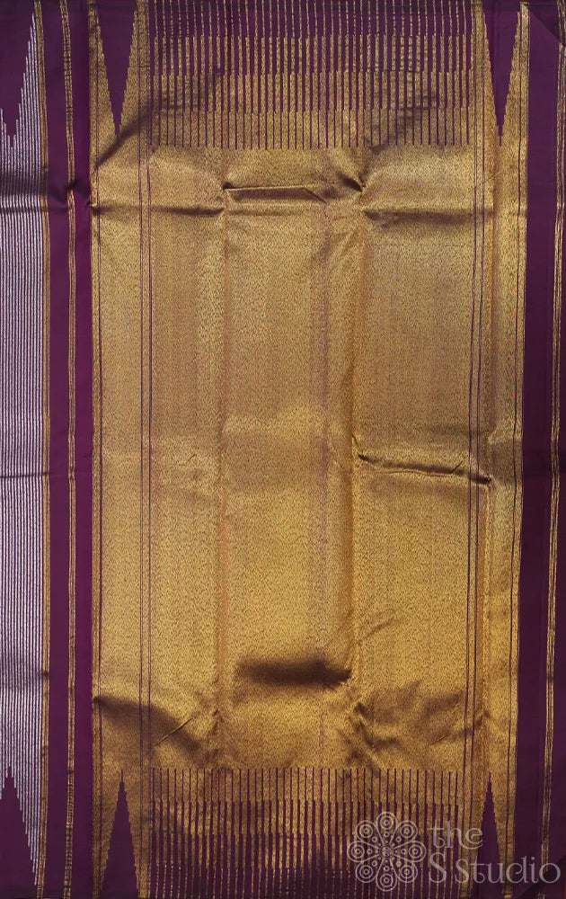 Purple 8 kol woven kanchipuram silk saree with temple border