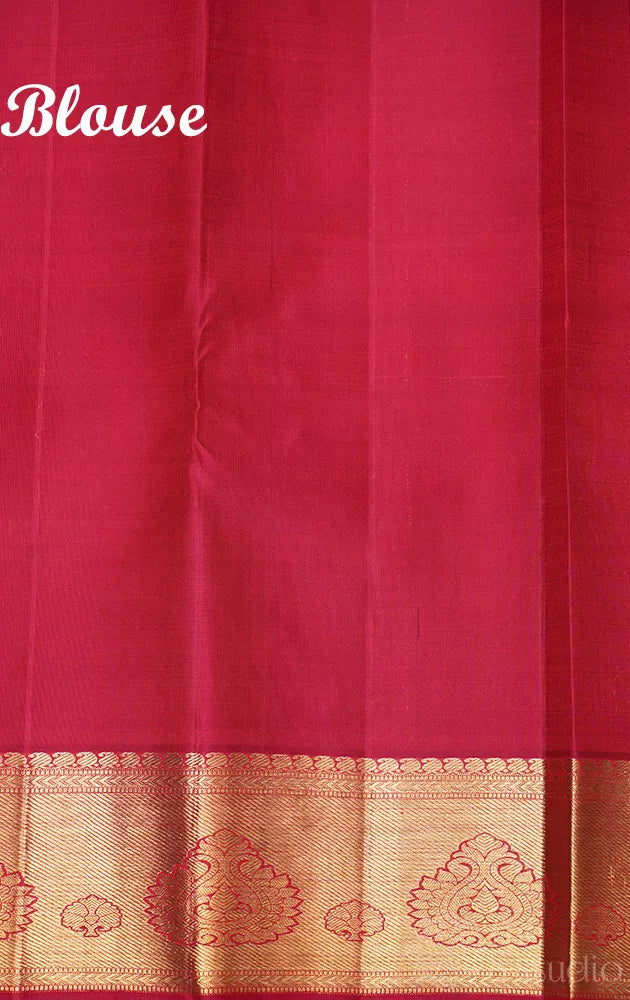 Maroon bridal  kanchipuram silk saree with zari border
