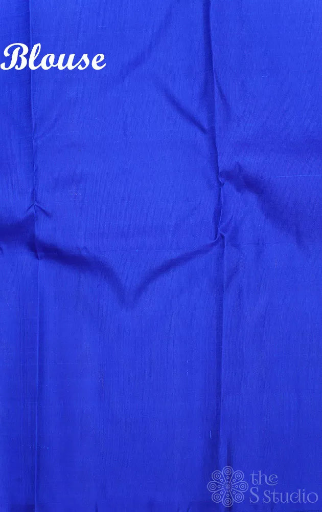 Rose kanchi silk saree with royal blue border