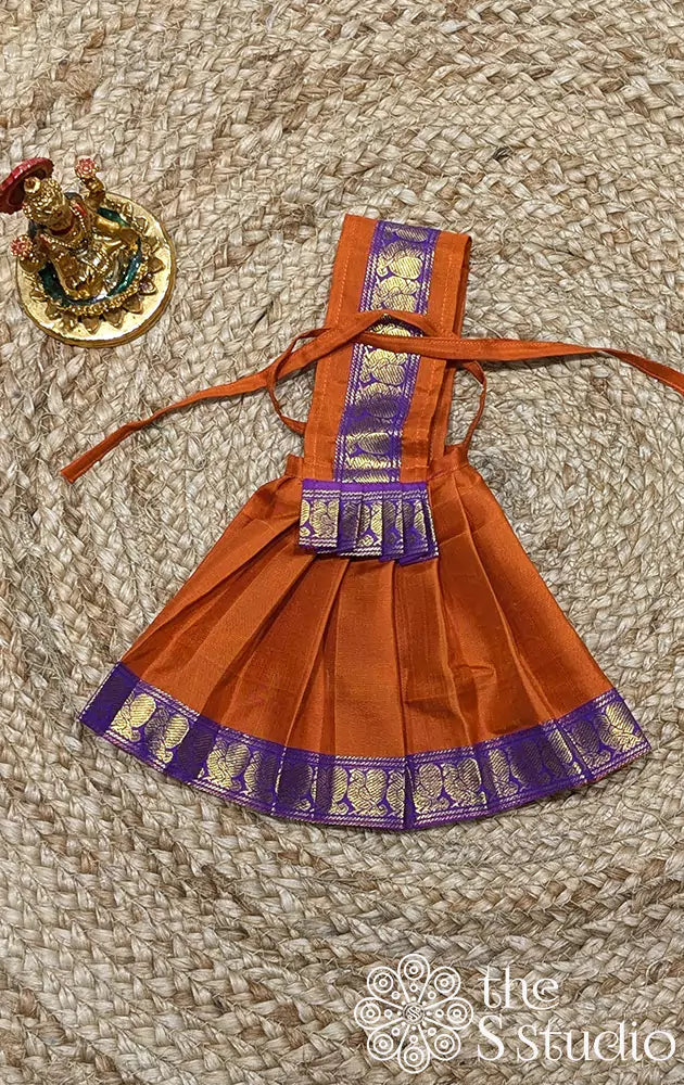 Orange with purple border Goddess vasthram