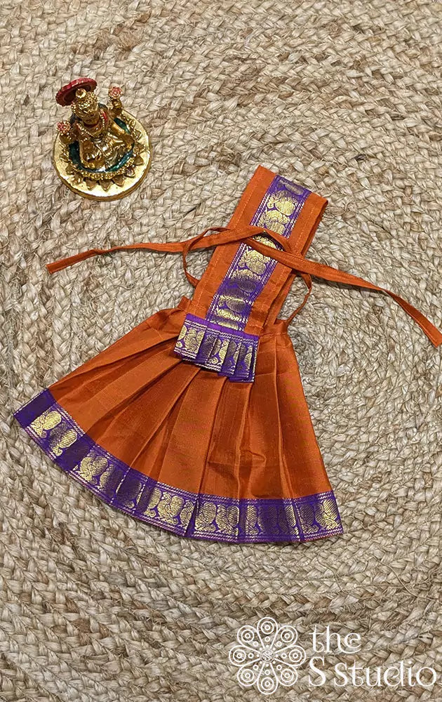 Orange with purple border Goddess vasthram