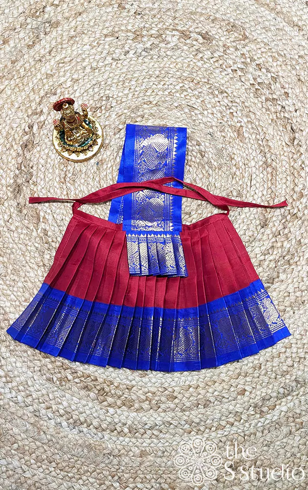 Red with royal blue big border Goddess vasthram