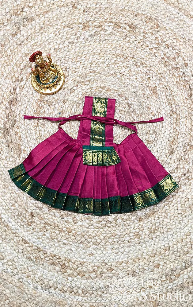 Maroon with green small border Goddess vasthram