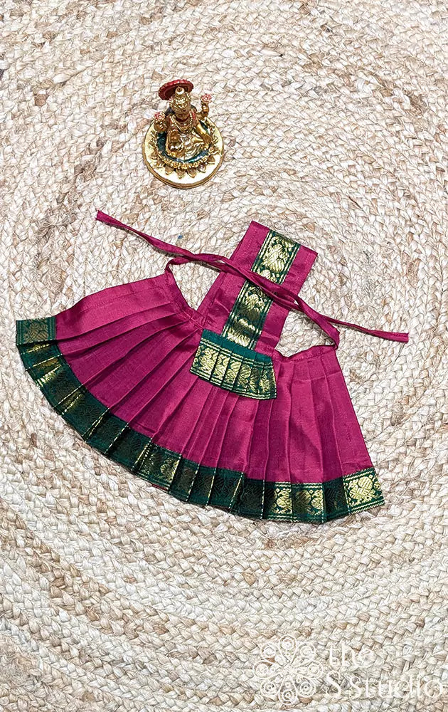 Maroon with green small border Goddess vasthram