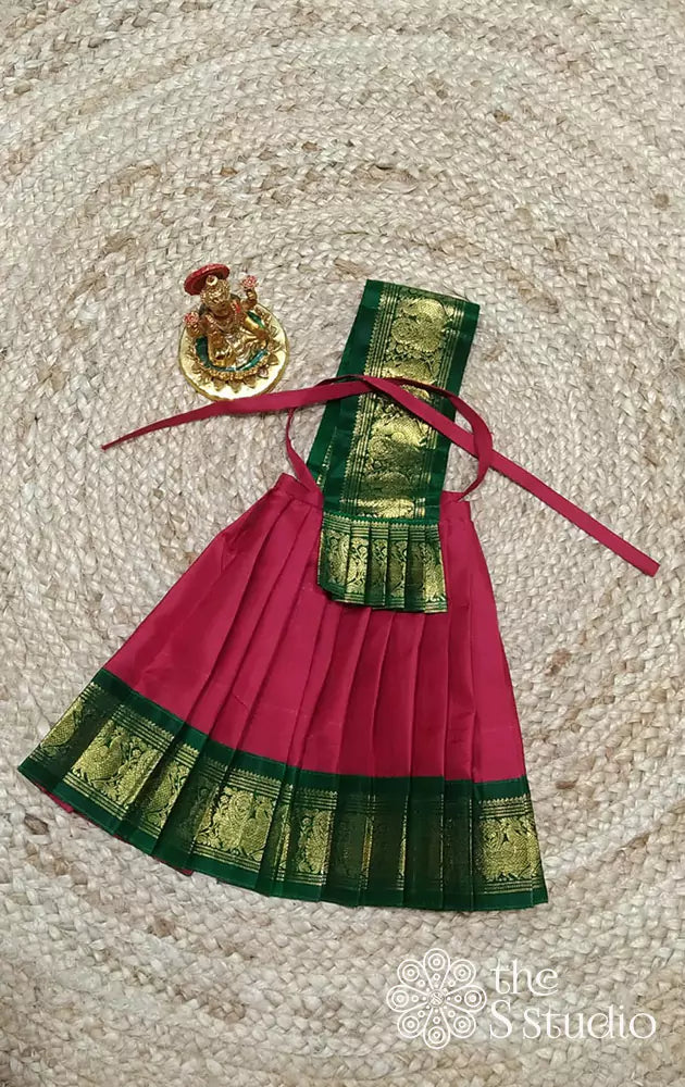 Red with green big border Goddess Vasthram