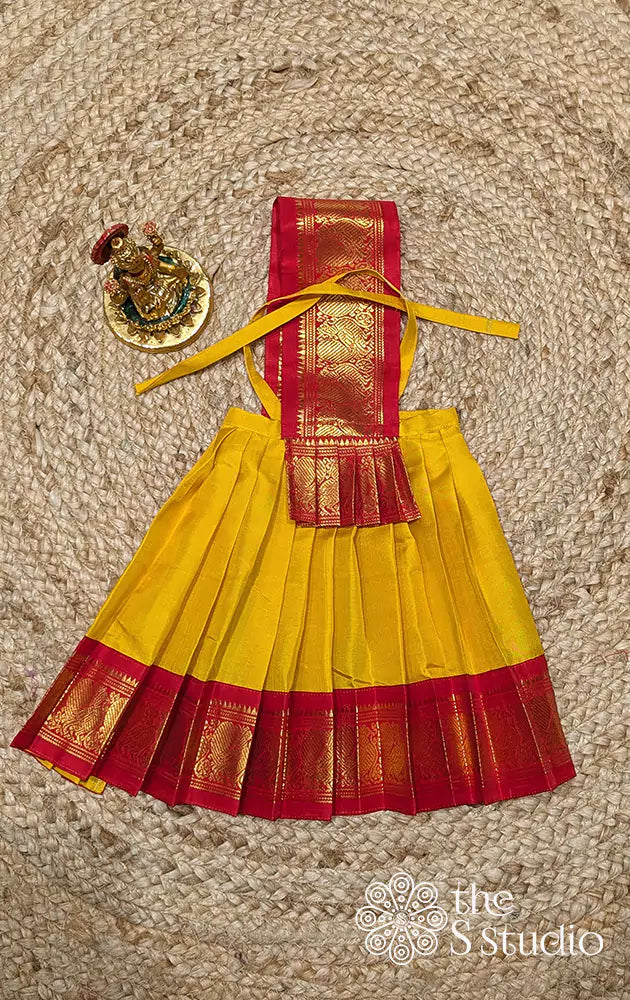 Yellow with red big border Goddess Vasthram