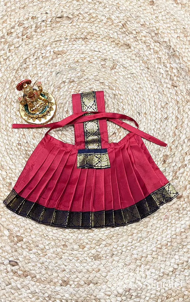 Red with navy blue  border Goddess vasthram