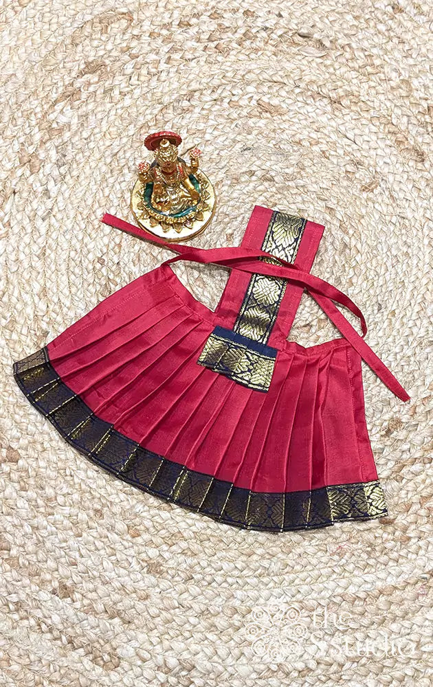 Red with navy blue  border Goddess vasthram