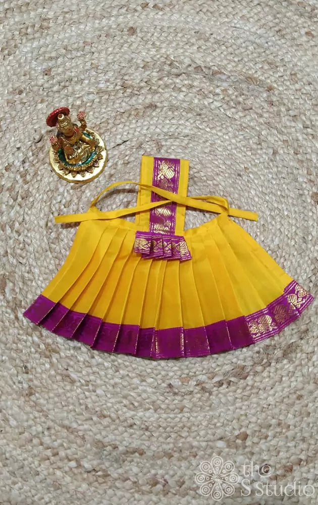 Mango yellow with magenta border Goddess vasthram