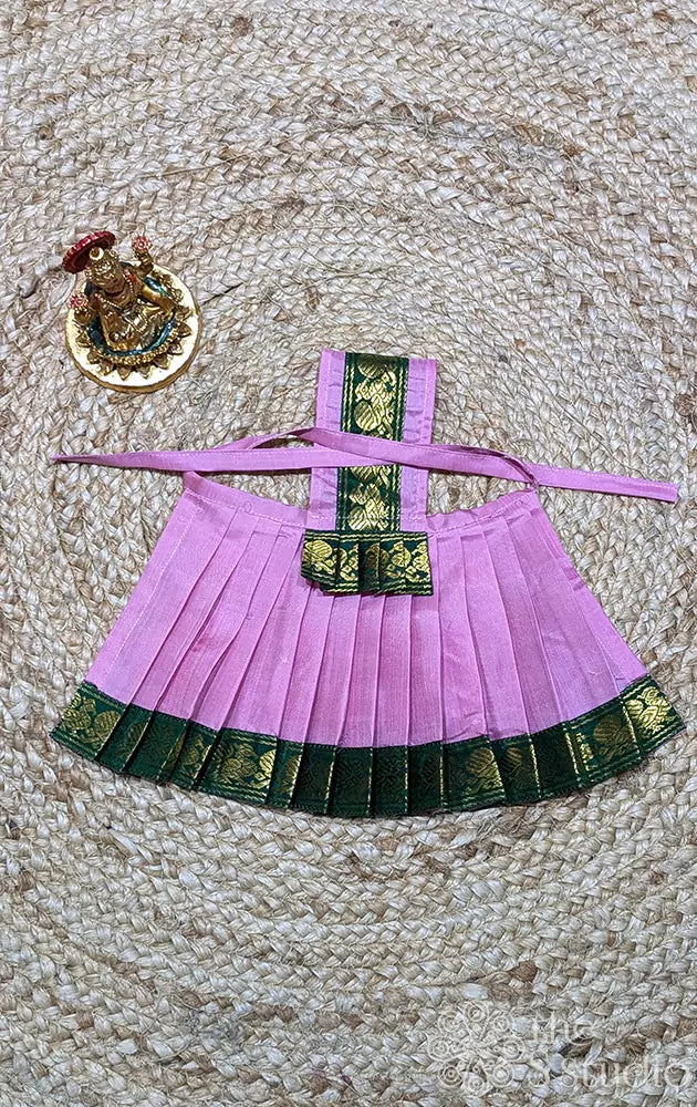 Light pink with green border Goddess vasthram