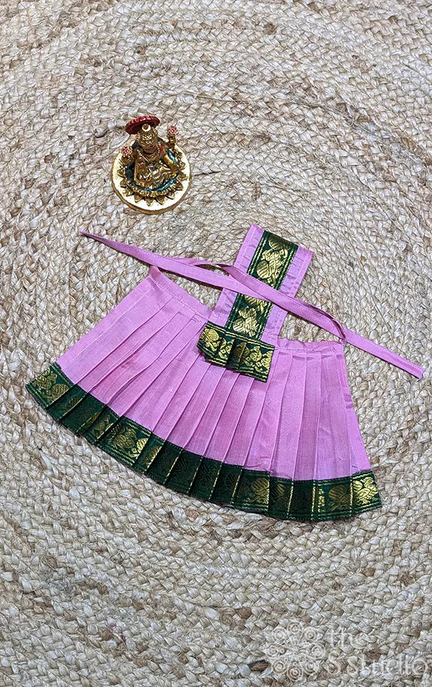 Light pink with green border Goddess vasthram