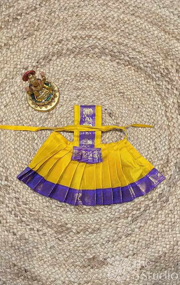 Yellow  with purple small border Goddess vasthram