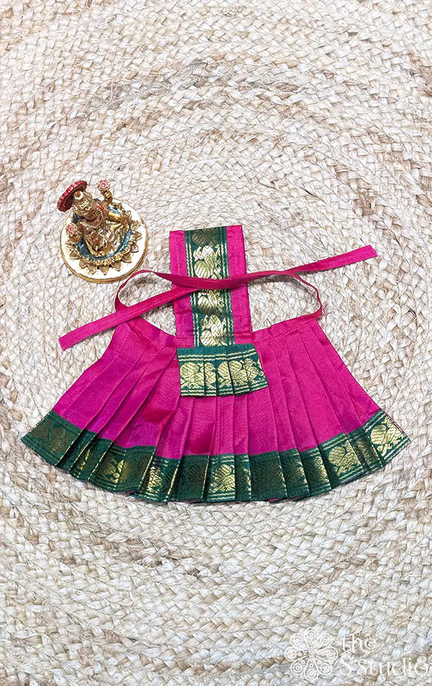 Rani pink with green border Goddess vasthram