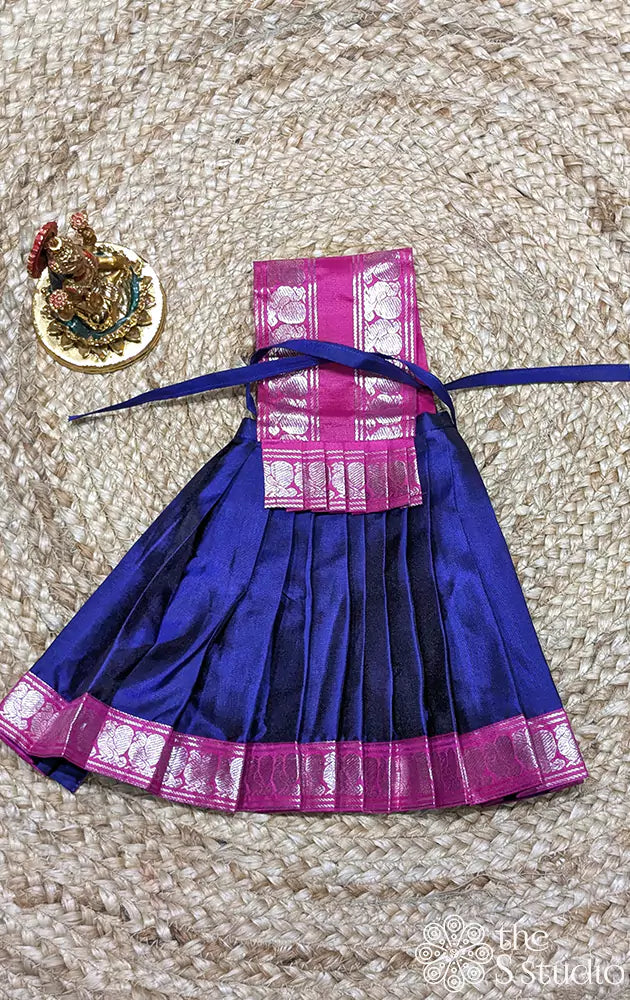 Navy blue with pink border Goddess vasthram