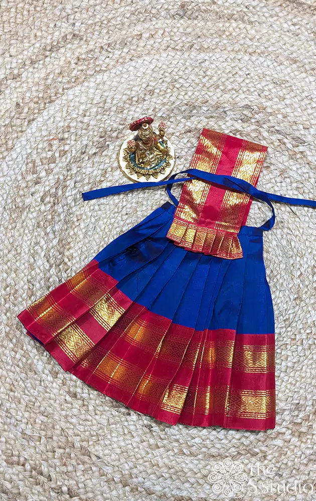 Navy blue with red rettaipet border Goddess vasthram