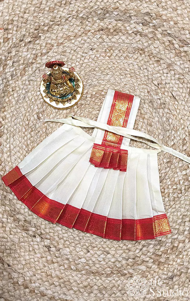 Offwhite with red border Goddess vasthram