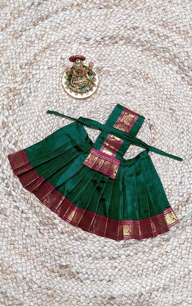 Green with maroon border Goddess vasthram