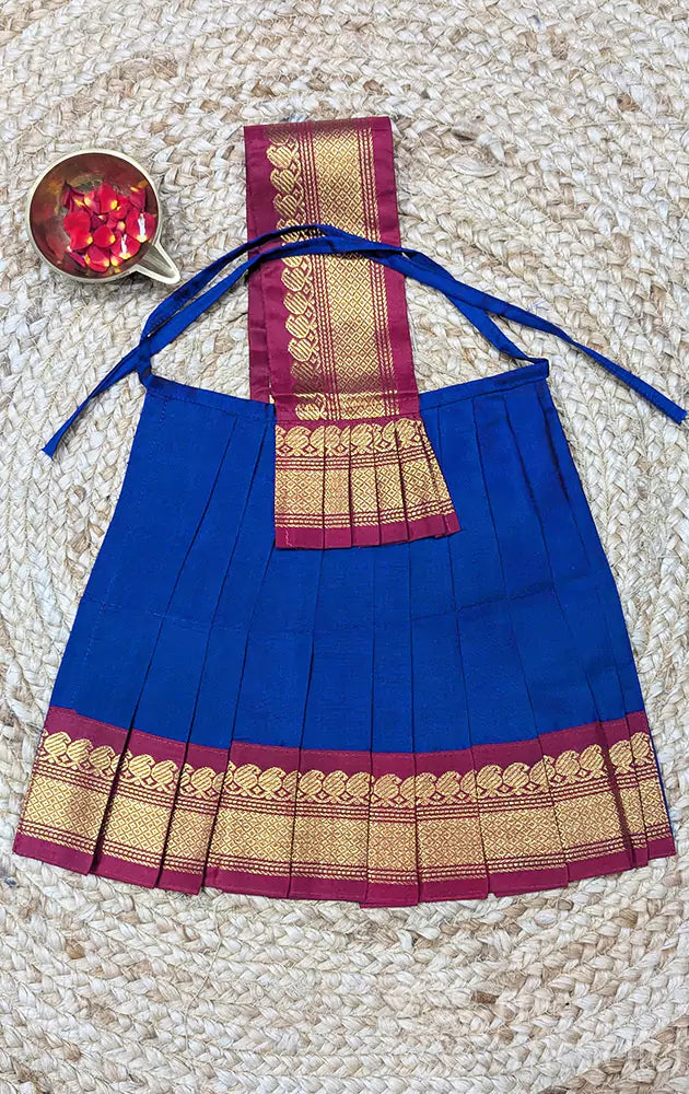 Navy blue with maroon getti border Goddess vasthram