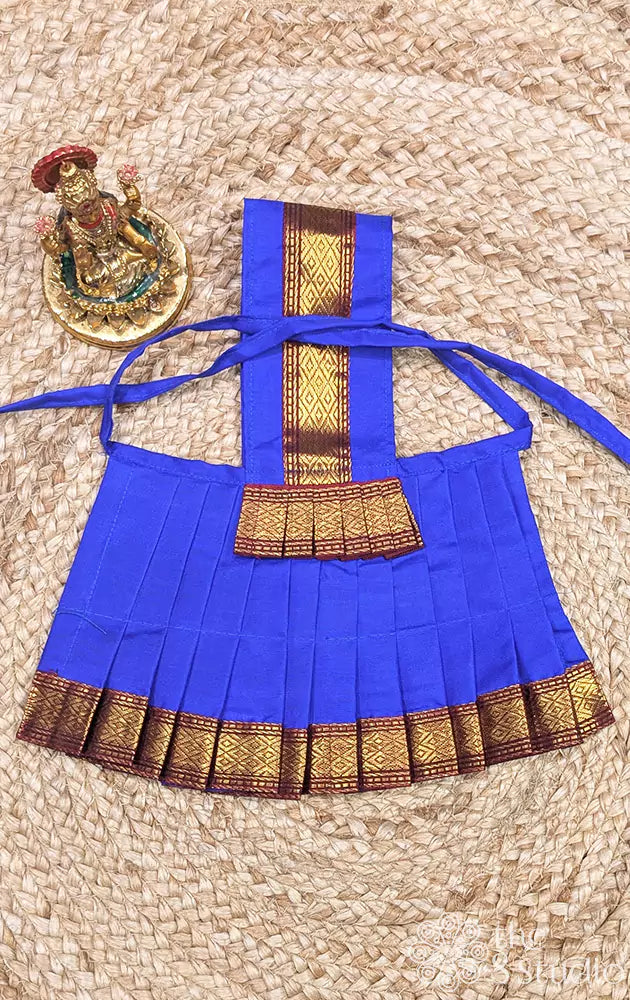 Royal blue with Brown single pet border Goddess Vasthram