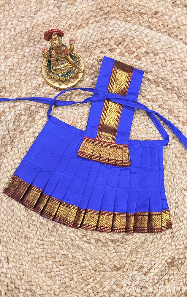 Royal blue with Brown single pet border Goddess Vasthram
