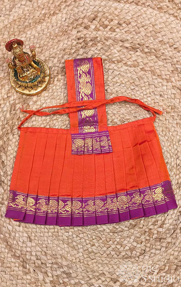 Orange with magenta single border Goddess Vasthram