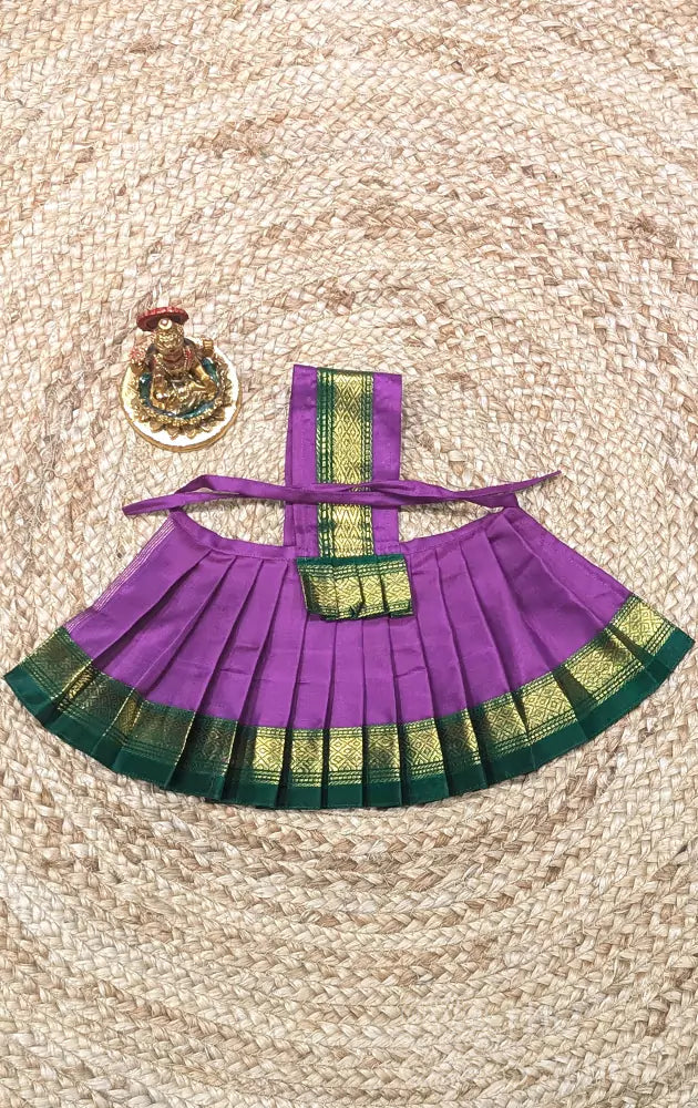Purple with green single border Goddess Vasthram