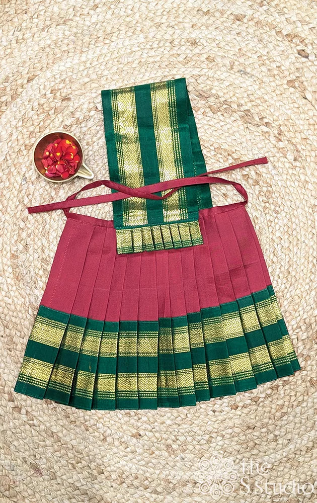 Maroon  with green rettaipet goddess vasthram