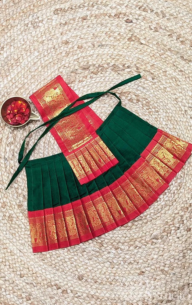 Green with red getti border goddess vasthram