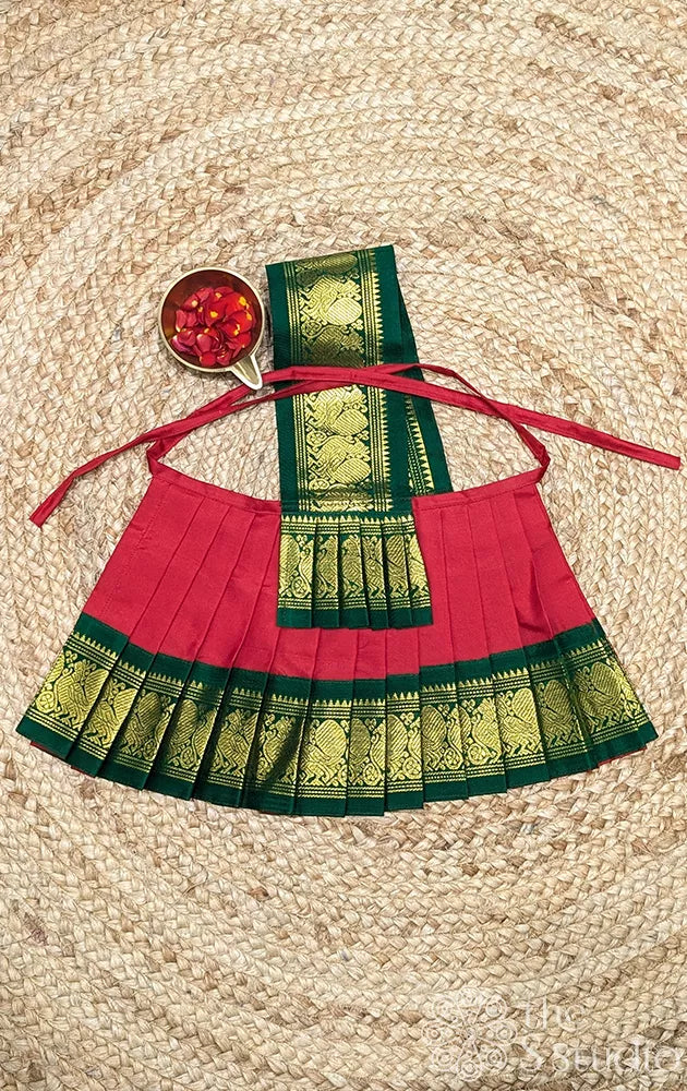 Red with green getti border goddess vasthram