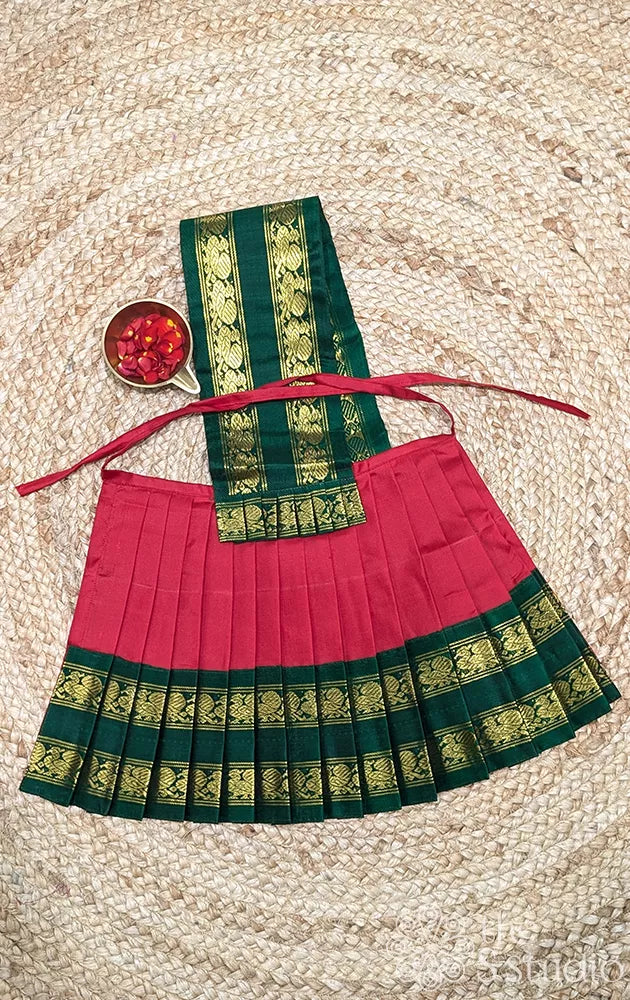 Red with green rettaipet border goddess vasthram 