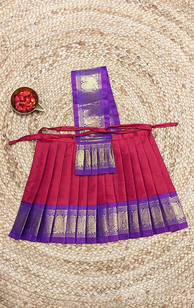 Maroon with purple getti border 10 Inch goddess vasthram