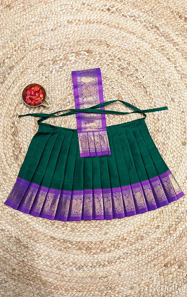 Green with purple getti border 10 Inch goddess vasthram