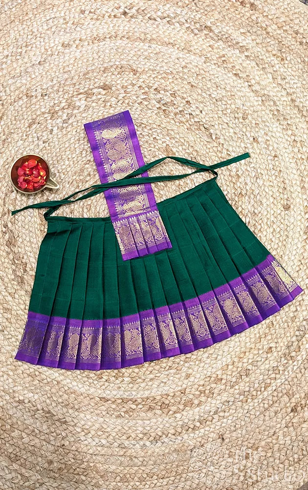 Green with purple getti border 10 Inch goddess vasthram
