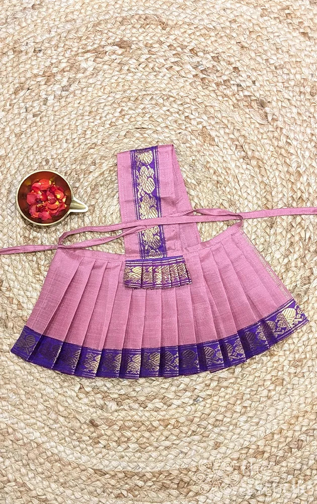 Onion pink with purple border 6 Inch goddess vasthram