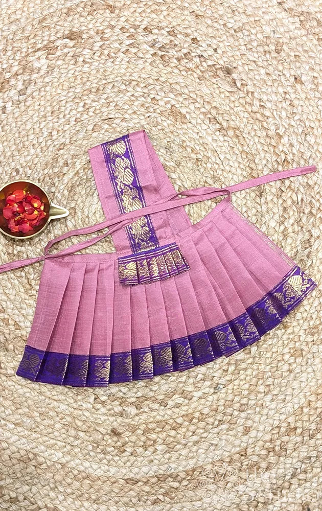Onion pink with purple border 6 Inch goddess vasthram