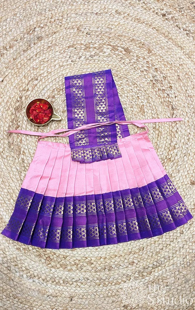 Lotus with purple rettaipet border with 10 Inch goddess vasthram