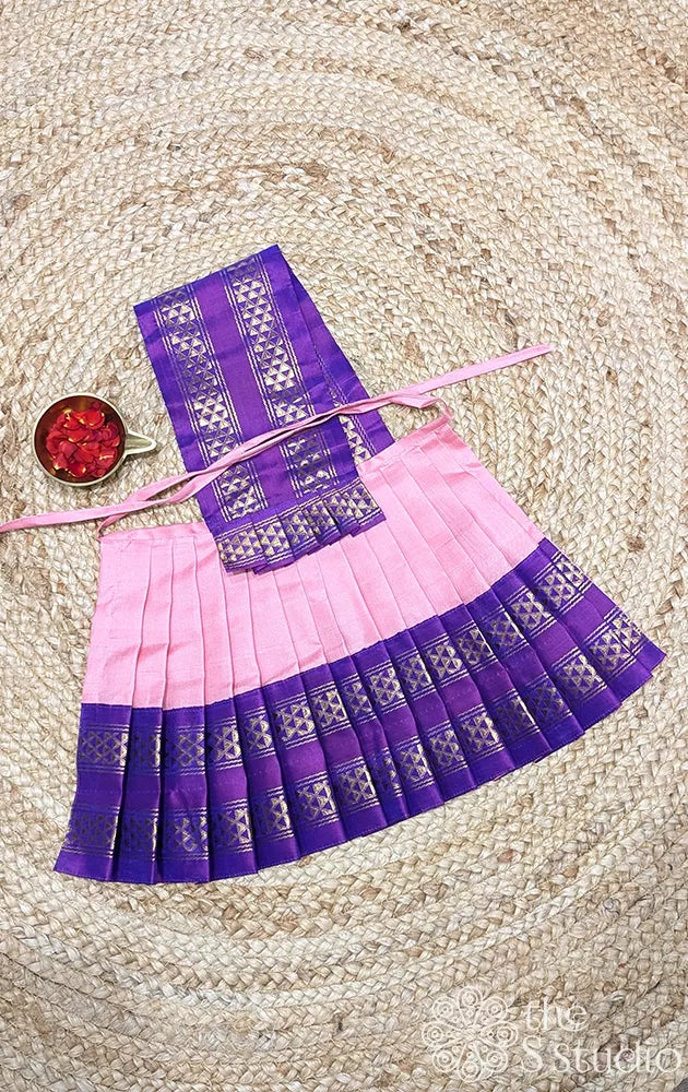Lotus with purple rettaipet border with 10 Inch goddess vasthram