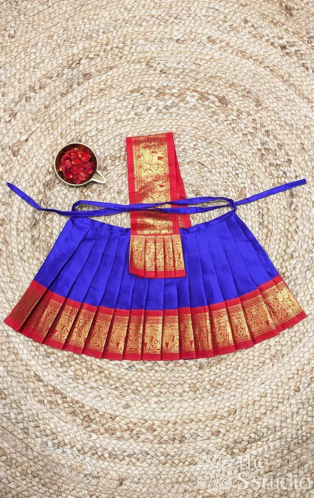 Royal blue with red getti border 8 Inch goddess vasthram