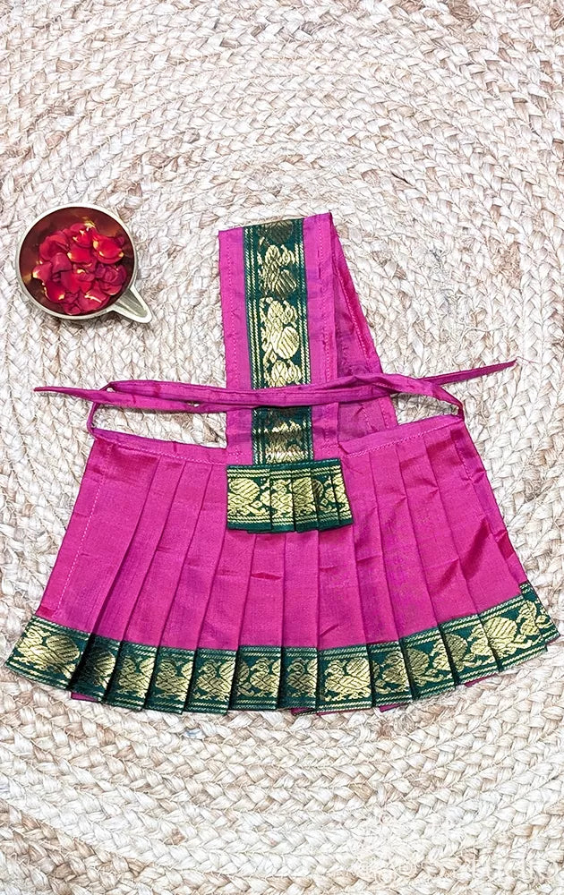 Rani pink with green border 6 Inch goddess vasthram