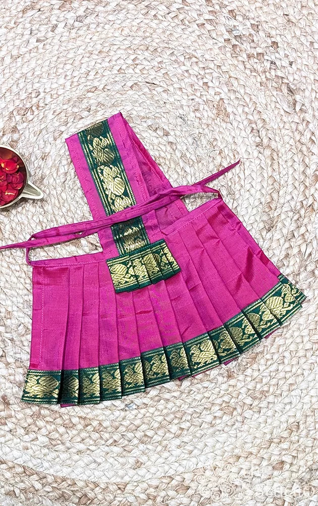Rani pink with green border 6 Inch goddess vasthram