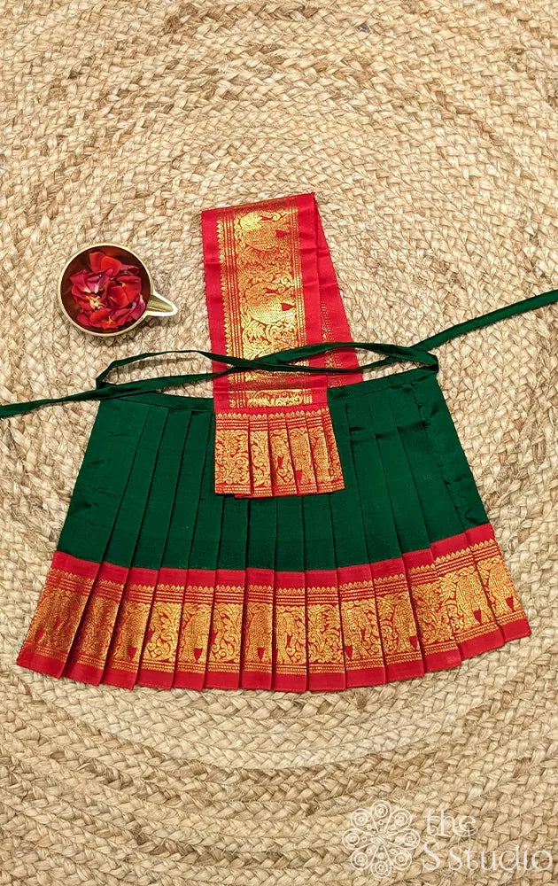 Green with red getti border 8 Inch goddess vasthram