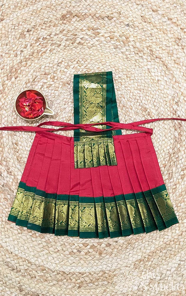 Red with green getti border 8 Inch goddess vasthram
