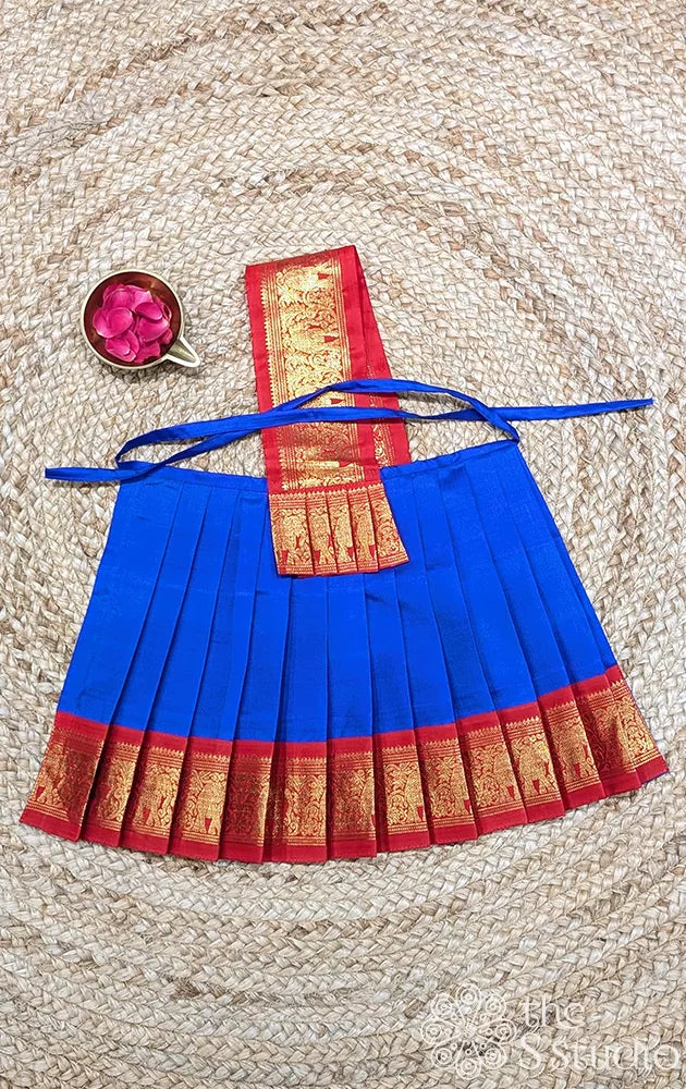 Royal blue with red getti border 10 Inch goddess vasthram
